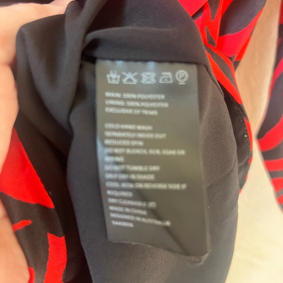 Bardot Red and Black Zebra Print Long Sleeve Dress - Picture 7 of 8